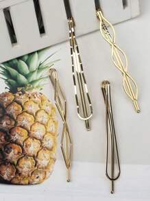 8 Pieces Geometric Metal Hair Pins, Pearls Hair Clips Elegant Hair Barrettes Bridal Gold Metal Bobby Pins Dainty Embellished Bobby Pins For Woman And Girls