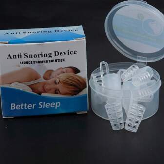 4pcs/8pcs Anti-Snore Nose Clip, Sleep Breathing Aid Device For Men & Women