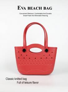 EVA防水橡胶沙滩包，户外运动便携手提包，旅行船游泳手提包，可拆卸肩带，双顶部手柄，可手提或肩背 - 彩色 - 查看 5