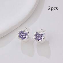 2/5pcs Copper With Cubic Zirconia Geometric Pomegranate Shaped Pendant, For DIY Bracelet, Necklace, Keychain, Jewelry Accessories