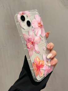 1 件空气垫纹理粉色花朵 TPU 全身手机壳保护套适用于 Apple iPhone 16 15 14 13 12 11 Pro Max、系列 - 彩色 - 查看 3