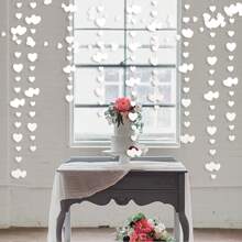 1 件 13 英尺白色心形花环，白色心形悬挂纸横幅，适用于结婚周年纪念、新娘送礼会订婚、单身派对用品、家居装饰、婚礼派对背景装饰、母亲节礼物 - 彩色 - 查看 6