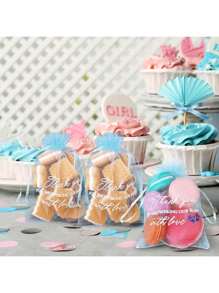 Tas Kado Baby Shower Organza Transparan Warna Pink Ukuran 4x6 Inci, Tas Souvenir Baby Shower Kecil dengan Jaring Serut, Untuk Souvenir Pesta, Kosmetik, dan Tas Kado - Berwarna merah muda - View 11