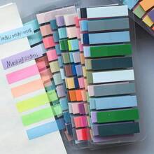 1000pcs/5set European Vintage Fluorescent PET Clear Self-Adhesive Notes, Morandi Color Coded Sticky Markers, Rectangular, 50 Assorted Colors, With Index Tabs For Organization And Recording, Birthday And Party Gifts, DIY Craft And Decorative Supplies, Reading Lovers,Posits,Beautiful