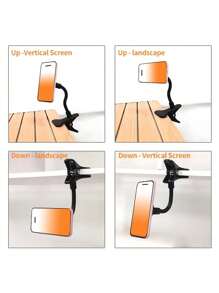 1pc Universal 360° Rotating Magnetic Mobile Phone Holder, Strong ABS Resin Slouchy Bracket, Suitable For Office Desk, Meeting Table, Car - Multi-Directional Chair Clamp Stand