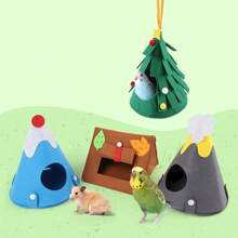 1 件舒适小动物吊床鸟毛毡床笼鹦鹉豚鼠窝仓鼠屋鸟舍小动物睡床宠物吊笼
