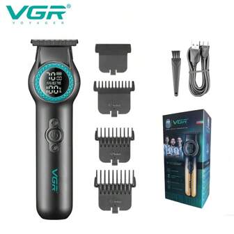  VGR Hair Trimmer Electric Portable Hair Clipper Cordless Digital Display Hair Clipper Easy Storage Hair Clippers Men V-990