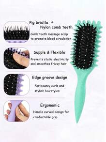 Curl Defining Brush New Curl Brush Premium Boar Bristle Curly Hair Brush For Perfectly Shaped And Defined Curls Detangling And Styling Hairbrush.Wear Resistant,ShiZhiYu Curl Defining Brush For Curly Hair, New Curly Hair Brush Styling Brush, For Women And Men To Reduce Pulling And Curl Separation,Purple.