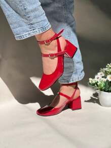 ZAPATILLAS ESTILO MARYJANE - Rojo - Ver 2