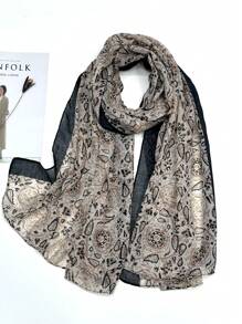 Lightweight Breathable Fringe Poncho Scarf, Elegant Wrap Shawl Fashionable Bohemian Lady Silk Scarf, Bright Color For Women, Spring/Summer, Versatile For Outdoor, Beach, Head Wrap - Multicolor - View 1