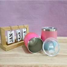 1pc Watersy Beer Mug, 12oz/350ml Powder Coated Wine Glass With Press Lid, Handleless Insulated Wine Tumbler, Double Wall Stainless Steel Travel Cup For Cold/Hot Drinks, Wine, Coffee, Cocktails, Back To School, Water Bottle