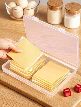 1pc/2pcs Transparent Cheese Storage Box, Suitable For Butter Cutting & Storage, Cheese And Dairy Products Preservation, Refrigerator