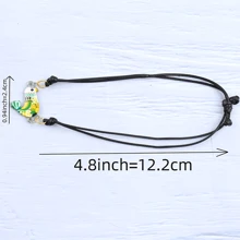 1 pieza/5 piezas Pulsera colgante de pollo miniatura colorido, elegante vintage con tema animal, hecho a mano con cordón de plástico tejido, tamaño ajustable, adecuado para uso diario y fiestas, regalo para amantes de los animales, se puede dar a familiares o amigos