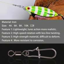 50/100 pièces Ensemble de rotateurs et d'anneaux à ressort en acier inoxydable pour équipement de pêche - Ensemble d'anneaux à ressort rapides résistants à l'eau de mer et à l'eau douce, expérience de pêche facile et sans enchevêtrement, parfait pour les passionnés de pêche comme outil de pêche essentiel - Multicolore - Voir 8