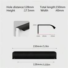 1pc Modern Simple Aluminum Alloy Hidden Furniture Cabinet Door Handle Side Installation Without Drilling Installation Wardrobe Cabinet Drawer Handle Furniture Hardware