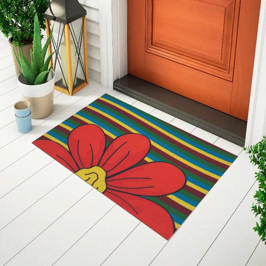 Doormat Funny Door Mat Rainbow Flowers Ca1020 - Nhiều màu - Xem 1