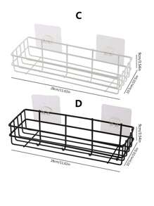 1pc Multifunctional Corner Shelf, Bathroom Organizer Rack, Wall Mount Triangle Basket For Kitchen, Bedroom, No-Drill