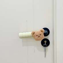 zootime 1 pieza Funda para perilla de puerta con diseño de oso de peluche en color caqui/marrón/beige, estilo sencillo e inspirador, gruesa, anti-colisión, anti-estática, adecuada para dormitorio, sala de estar, guardería, decoración de jardín