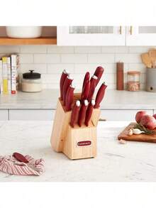 Juego de cuchillos de bloque de 12 piezas, juego de cuchillos con cuchillas de acero para corte preciso, ligero, acero inoxidable, duradero y apto para lavaplatos, C77SSW-12P