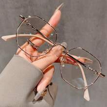 1 Pair Multi-Color Glasses, Luxury Polygon Frame With Clear Lens Computer Glasses For Summer Beach Vacation,Outdoor,Travel