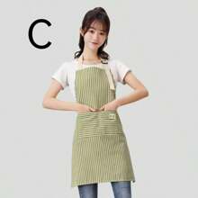 Fashionable Waterproof And Oil - Proof Striped Kitchen Apron For Home Restaurant Work