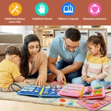 Livro Montessori Sensorial Maleta Educativa Brinquedo para Crianças