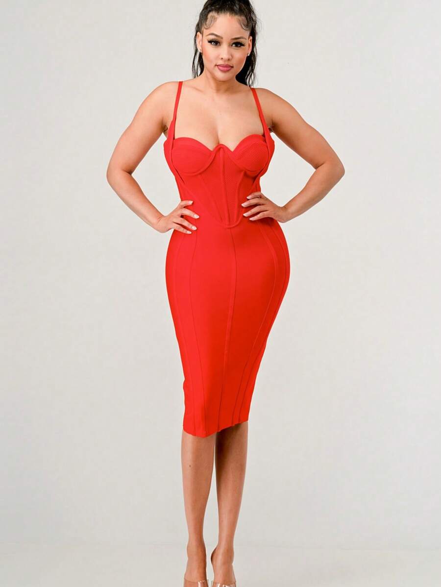 Athina Corset Bandage Mini Dress - 紅色 - 查看 1