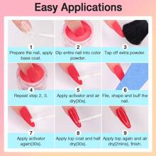 REDNEE 33pcs Dip Powder Nail Kit Starter 24 Bright Colors Dipping Powder, Base Top Coat, Activator, Brush Saver & Essential Tools For Nail Art Design Home Salon Daily DIY Women Gift Set