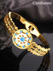 Camhanno 1 件豪华不锈钢男女通用时尚配饰，彰显独特风格，送给男朋友的完美礼物 - 彩色 - 查看 4