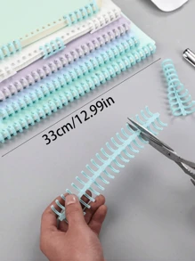 20pcs Removable 30-Hole Plastic Loose Leaf Binder Rings, Spiral Coil Rings, Suitable For A4 Paper Notebooks Stationery Office Supplies - PP Material, Back To School, Study Supplies