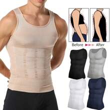 Men Compression Vest Sleeveless Shapewear Slimming Body Shaper Shirt Gym Workout Corset Tummy Control Tank Top Abs Abdomen