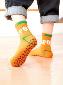 3/6 Pairs Kids Non-Slip Socks, Thick Terry Socks For Indoor/Outdoor Sports, Playground, Trampoline, Parent-Child Early Education - Multicolor - View 3