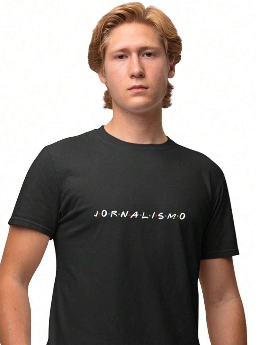 Shirt Men's Printed T-Shirt Friendz Journalism 100% Cotton Yarn 30.1 Combed Immediate Shipping - màu đen - Xem 1