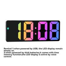 1 pieza Reloj digital, NUEVA VERSIÓN Reloj despertador LED para el dormitorio, Reloj de escritorio electrónico con pantalla de temperatura, Control de voz, 12/24 h, Reloj pequeño para decoración de dormitorio (sin batería y adaptador), Decoración de dormitorio, Vuelta al cole, Decoración escolar, Regalo escolar