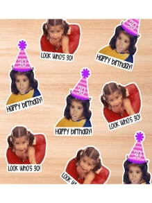 1~100Pcs Custom Facial Stickers In Multiple Sizes, Customized Photo Stickers, Personalized Stickers, Custom Logo Stickers, Children's Birthday Party Photo Stickers, Party Sponsorship Stylish, Ideal Gifts For Him, Ideal Gifts For Her, Boyfriend, Girlfriend, Dad, Mom, Family, Friends, Son, Daughter, School Students, Office, Tea Room, School, Home, Home Refresh