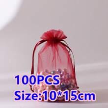 10/50/100pcs Medium Size: 10*15cm Organza Gift Packaging Bags, Wedding Candy Bags, Wedding Favor Bags, Gift Packaging Supplies, Organza Bags For Wedding & Celebration Gift Packaging - Multicolor - View 33