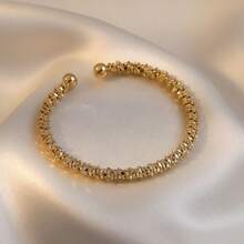 Simple Open Bangle Bracelet, Suitable For Daily Wear - Gold. Open Bracelet - View 1