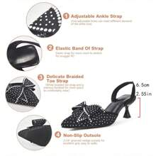 时尚女士新款尖头水钻扣蝴蝶结高跟鞋，适合夜场、派对、婚礼、办公室等场合，与女士服装完美搭配