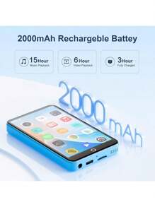 Oilsky MP3 播放器，带蓝牙和 WiFi，MP3 和 MP4 音乐播放器，带 Spotify、Music、Deezer、Audible、浏览器，4.0 英寸 IPS 触摸屏安卓播放器，带扬声器、FM 收音机，最高 512GB - 藍色 - 查看 5