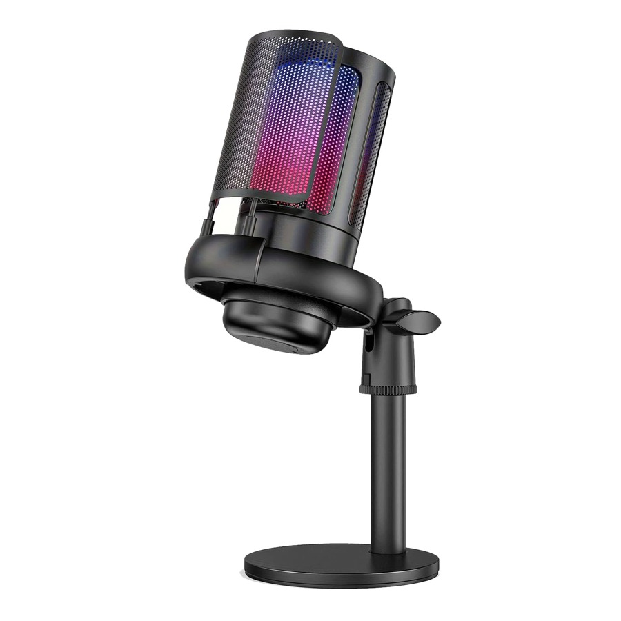 USB Microphone Studio Professional Condenser,Microphone For PC Gaming Mic For PS 4/ 5/ , Brilliant RGB Lighting, Recording Streaming Gaming Karaoke Singing ME6S Mic