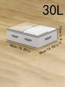 1pc Handmade Random Pattern Foldable Storage Bag For Bedding, Clothes, Toys, Versatile Large Capacity Zipped Organizer Bag With Zipper, Dust-Proof & Moisture-Proof, Space Saving Home & Travel Accessory, Cherry Print