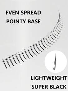 160 chiếc lông mi giả hình chữ C, 4 hàng, kiểu chữ A, tự nhiên, tinh tế, lấy cảm hứng từ anime, thích hợp sử dụng hàng ngày, tiệc tùng, trang điểm, quà tặng tuyệt vời cho phụ nữ, cụm lông mi, lông mi riêng lẻ, lông mi, lông mi giả - màu đen - Xem 3