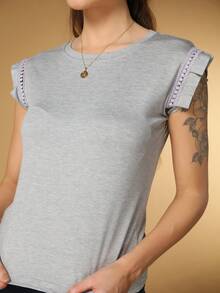 Women T-Shirts - 灰色 - 查看 2