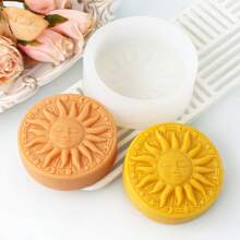 日月人脸蜡烛硅胶模具DIY月亮香薰蜡烛香皂制作模具手工皂石膏树脂工艺模具家居装饰 - 白色 - 查看 8