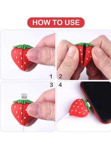 10pcs Cartoon Cable Protector, Cute Data Line Anti-Break Decoration, Compatible With Apple 12/13/14/15 Cable Protection Cover, Including Avocado/Butterfly Pig/Astronaut/Heart/Flower Styles - Best Gift Charger Protector