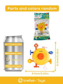 WeRein 婴儿玩具和感官牙胶、拉扯玩具 - 活力章鱼南瓜爬行玩具（带皱褶触手）、ABS/硅胶出牙玩具（适合 10-36 个月婴儿）、带礼盒包装的发育学习玩具、用于运动技能训练的幼儿玩具（颜色可能有所不同）