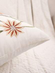 1 Vỏ gối họa tiết hoa và cỏ có thêu vải - Nhiều màu - Xem 6