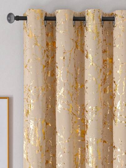 1PC/Cortinas de padrão Dali de alta precisão banhadas a ouro, adequadas para sala de estar/quarto/varanda/hotel/escritório/bar/cortinas de anel de trava superior de fila externa, fácil instalação