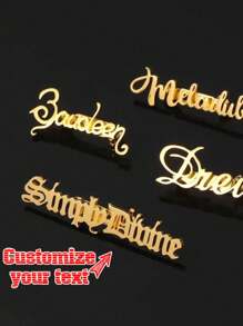 1pc Customized Gold Stainless Steel Name Initial Pin Brooch - Elegant Personalized Letter Pin Brooch, Suitable For Business Or Casual Wear, Unique Shirt Decoration, Ideal Gift For Christmas And Halloween, Best For Christmas