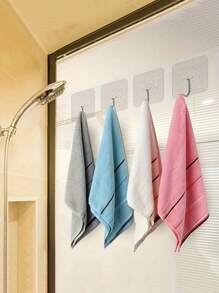 20pcs Strong Adhesive Clear Wall Hooks - Casual Style, Easy To Install, No Drilling Required, Plastic Heart Shaped Utility Hooks For Kitchen And Bathroom Bathroom Organizer Bathroom Decor Fall Decor Back To School